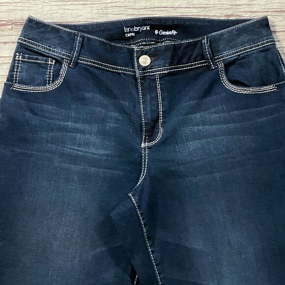 Lane Bryant Womens Jeans 16 new nwt $65 Dark Wash Capris Genius Cotton Stretch - Picture 4 of 9